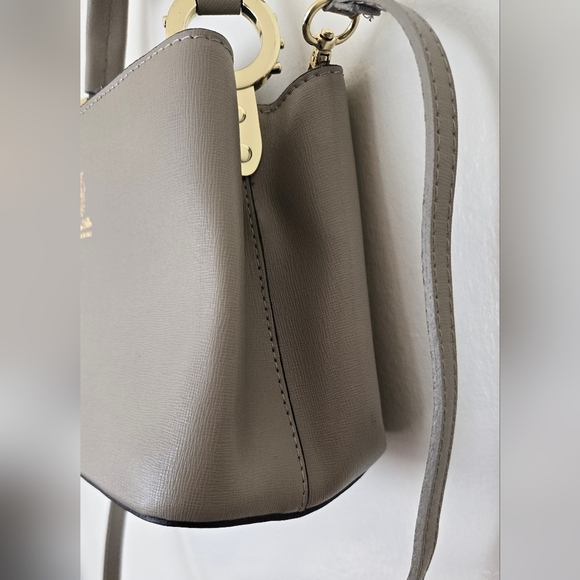 Vera Pelle Italy Leather Grey Hand Shoulder Bag EUC - Picture 3 of 7